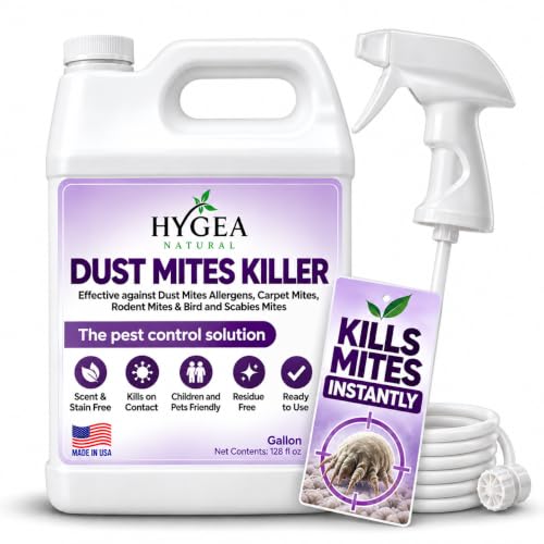 Hygea Natural Dust Mite Killer Spray, Home, Bedding, Carpet Unscented 128oz |