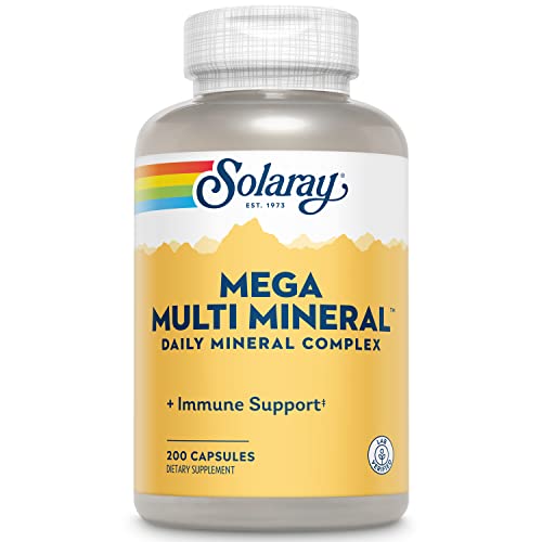 SOLARAY Mega Multi Mineral, 200 Capsules | Electrolyte, Nerve & Mineral Support