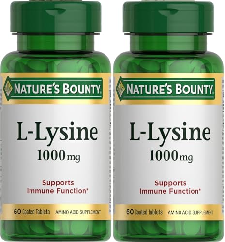 Nature's Bounty L-Lysine 1000 mg Tablets 60 ea (Pack of 2)