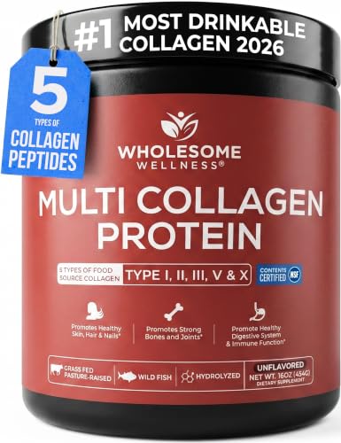 Wholesome Wellness Premium Multi Collagen Peptides Protein Powder for Women and Men,