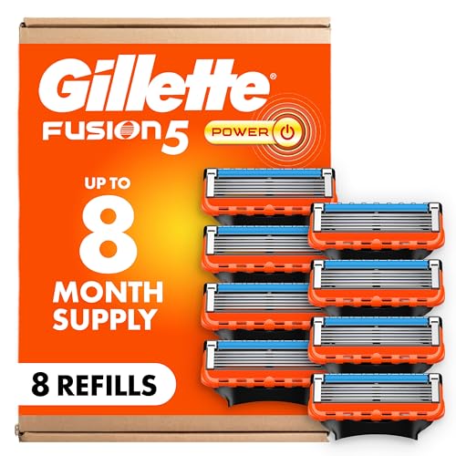 Gillette Fusion5 Power Razor Blade Refills for Men, 8 Count, with Precision