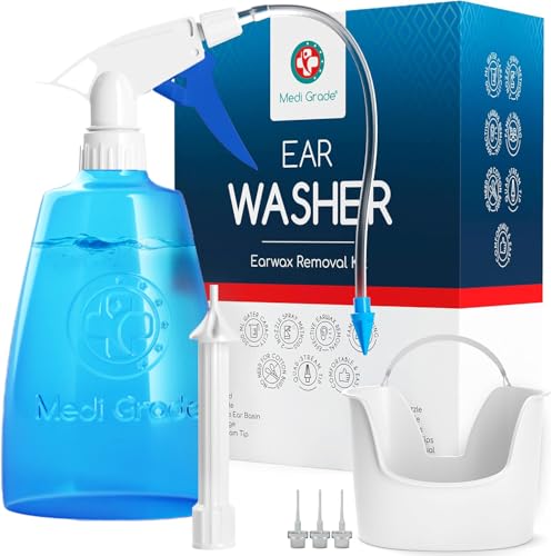 Medi Grade Ear Wax Removal Kit, 300ml Ear Washer Bottle, Basin and