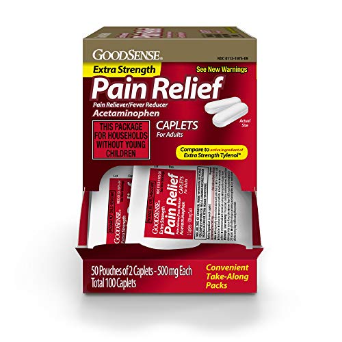 GoodSense Extra Strength Acetaminophen 500 mg, 100 Caplets | Extra Strength Pain