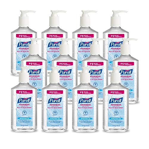 Purell Hand Sanitizer Refreshing Gel Pump Bottle, 12ct x 12 fl oz
