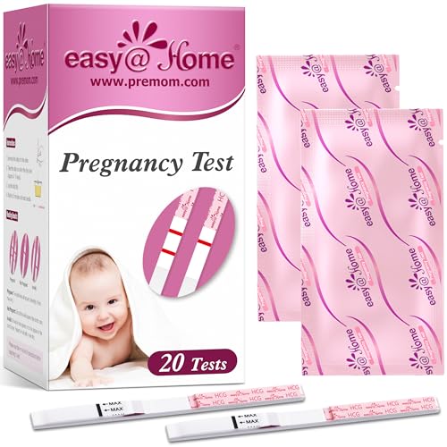 easy@Home Pregnancy Test Strips, 20 Pack with Premom App | Early Detection