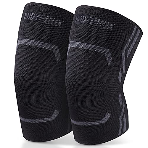 Bodyprox Knee Compression Sleeve for Men and Women (2 Pack), Knee Support