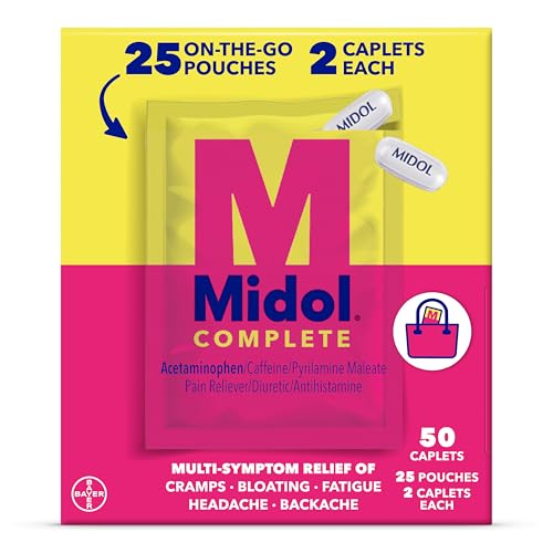 Midol Complete On The Go Caplets with Acetaminophen for Menstrual Symptom Relief,