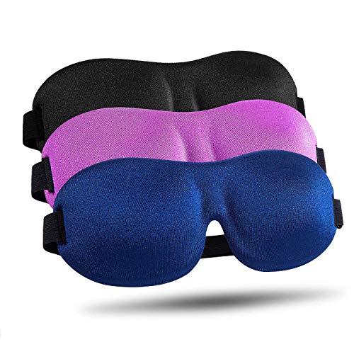 LKY DIGITAL Sleep Mask for Side Sleeper 3 Pack, Blackout 3D Eye