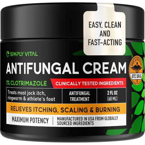 Clotrimazole 1% Antifungal Cream, Athlete's Foot Jock Itch Ringworm 2 oz |