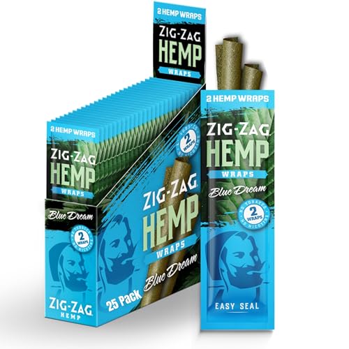 ZIG-ZAG Rolling Paper Hemp Wraps, Blue Dream, 25-Pack carton