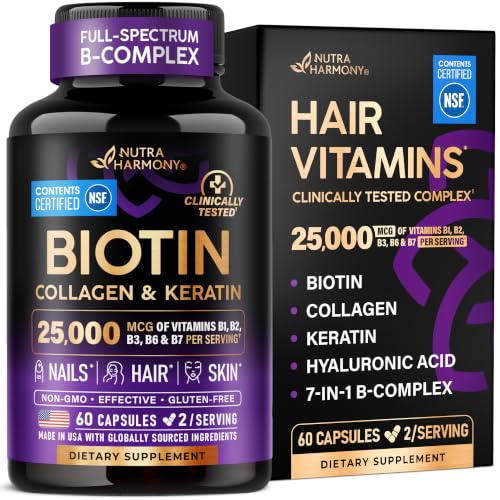 Biotin, Collagen & Keratin + Full B-Complex - Hair Growth Support -