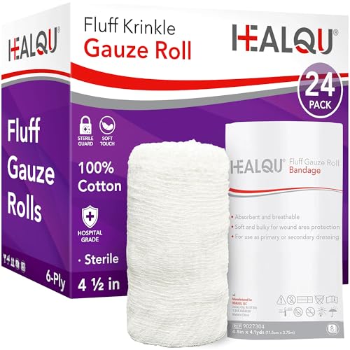 HEALQU Kerlix Type Gauze Bandage Rolls - 4 ½ in x 4.1