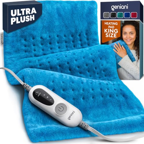 GENIANI Electric Heating Pad for Back Pain & Cramps Relief, Electric Throw,