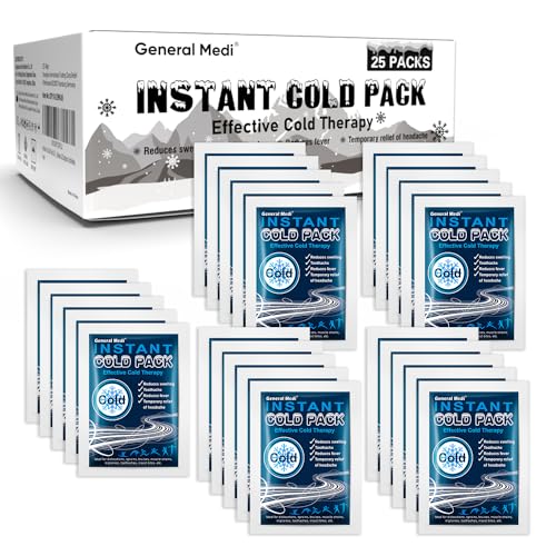 General Medi Instant Ice Cold Pack (4”x 5.5”) – 25 Packs Disposable