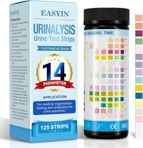 EASYIN Urine Test Strips for Urinalysis 14 Parameter: 125 CT UTI Urinalysis