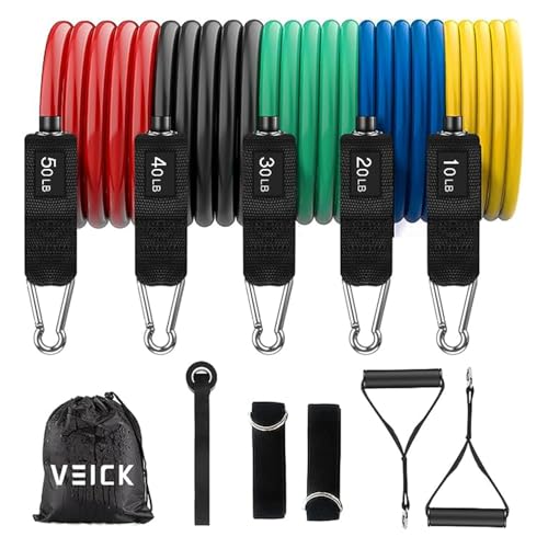 VEICK Resistance Bands with Handles, Exercise Tube Bands Set for Workouts |