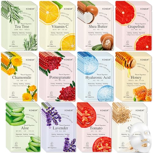 84 Pack Collagen Face Masks Skincare for Women, Hydrating & Moisturizing |