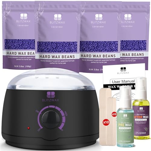BLITZWAX Waxing Kit for Women, Wax Warmer, Brazilian Bikini 28 Items |