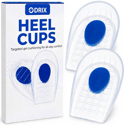 ODRIX Heel Cups for Plantar Fasciitis & Heel Pain, Honeycomb, 2 Pack