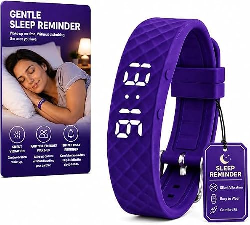 TEERAVD Vibrating Wristband Alarm Clock for Heavy Sleepers Vibration Wrist Bracelet Silent