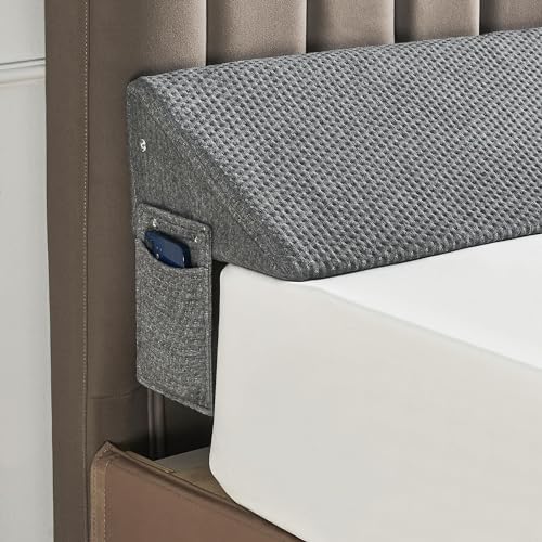 IFNOW Queen Bed Wedge Pillow(60"x6"x10"), Mattress Gap Filler 0-8", Grey | High-Density