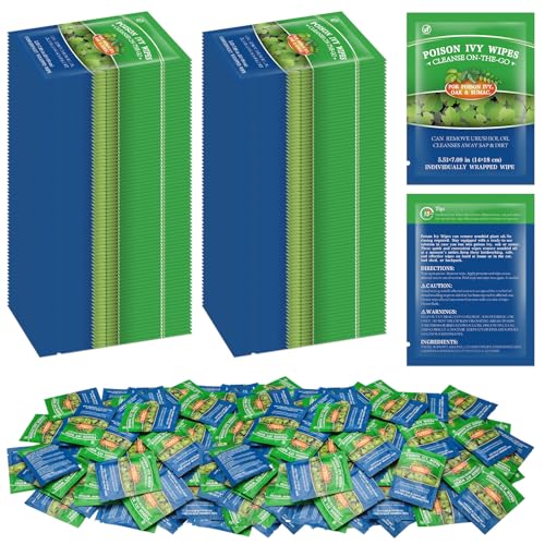Swiffen 50 Pack Pre and Post Contact Poison Plant Ivy Wipes Individually Packaged Ivy Oak Treatment Wet Wipe for Poison Plant Insect Bite Relief Oak Sumac Treatment Anti-Itch