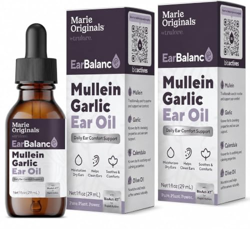Marie Originals Mullein Garlic Ear Oil Drops, Natural Ear Oil, 2 Pack