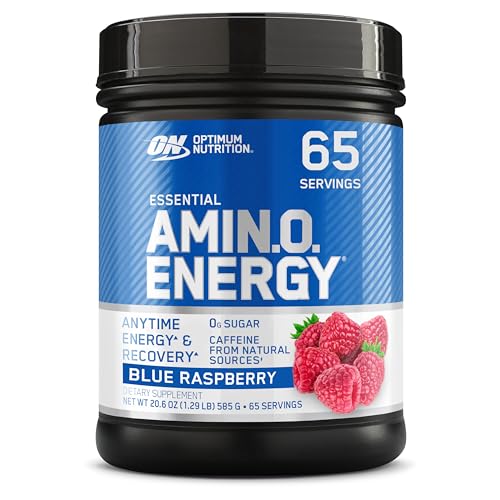 Optimum Nutrition Amino Energy Powder, Blue Raspberry, 1 LB | Anytime Energy