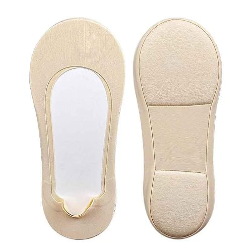 Women's Boat Sock Plantar Fasciitis Shoe Insoles, Shock Absorbing, Non-Slip, Assorted Colors (Beige, EU35-44)