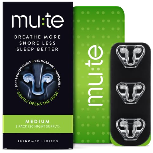 Rhinomed Mute Nasal Dilators for Sleep, Snoring Solution, Medium, 3 Pack |