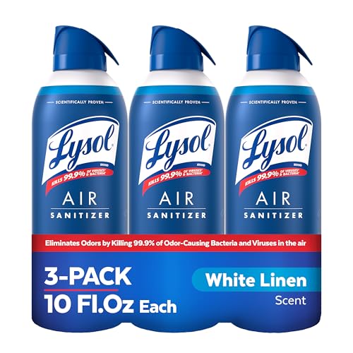 Lysol Air Sanitizer Spray, Air Freshener Alternative, White Linen 3-Pk | Lysol
