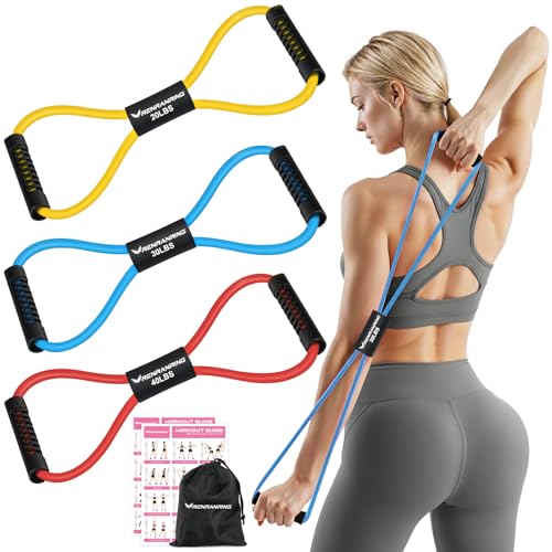 RENRANRING Figure 8 Fitness Resistance Bands with Handles - Exercise Tube Band