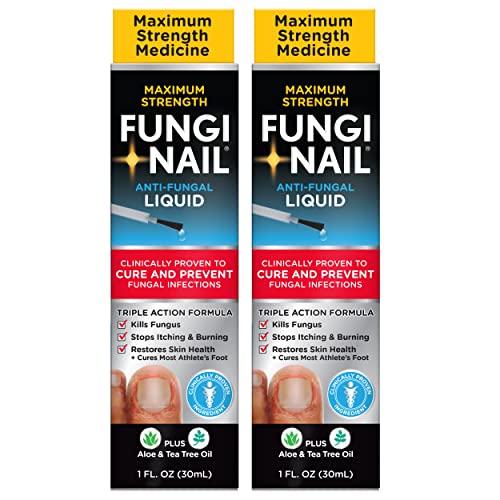 Fungi-Nail Anti-Fungal Liquid Solution, 1 Fl Oz, 2 Pack | Kills Toe