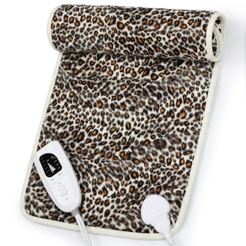 Heating Pad,Heated Blanket,Heating Pad for Back Neck,LeopardPrint,24x12 in | Electric Heating Pad,Dry/Moist