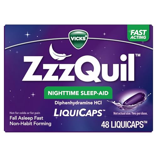 ZzzQuil, Nighttime Sleep Aid LiquiCaps, 25 mg Diphenhydramine HCl, No.1 Sleep-Aid Brand,