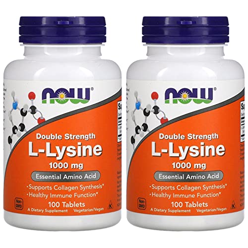 Now Foods L-lysine 1000mg, 100 Count (Pack of 2)