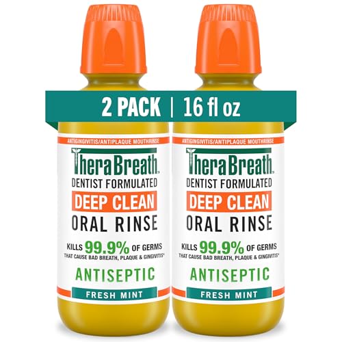 TheraBreath Deep Clean Mouthwash, Fresh Mint Flavor, 16 fl oz, 2-Pack |