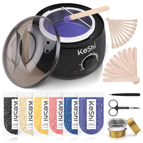 KeShi Waxing Kit for Women Men, Wax Pot with 6 Hard Wax