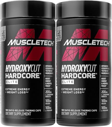 Hydroxycut Hardcore Elite, Rapid Release Capsules, 100 Count, 2 Pack | Energy