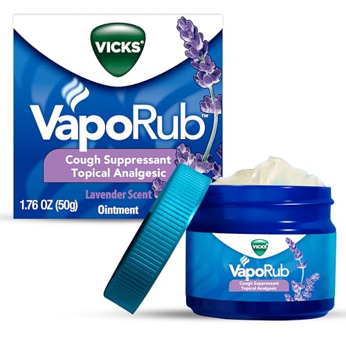 Vicks VapoRub, Lavender Scent, Cough Suppressant, Topical Chest Rub & Analgesic Ointment,