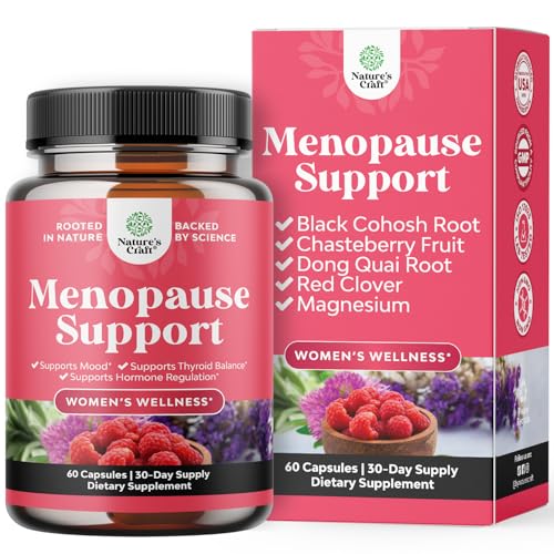 Menopause Supplements for Women w Black Cohosh for Hot Flashes - 60ct