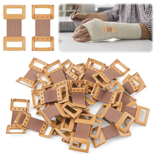 30 Pcs Brown Elastic Bandage Clips, Bandage Clips with Stretch Metal Clasps