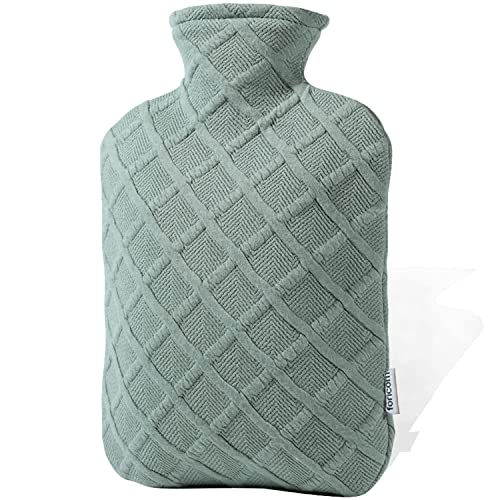 FORICOM 2L Hot Water Bottle with Cover, BPA-Free for Pain Relief |