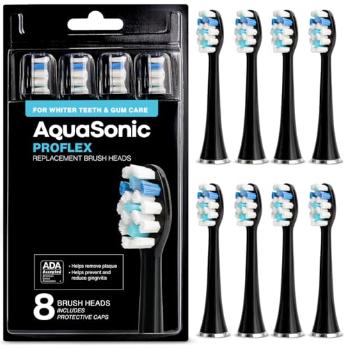 AquaSonic Genuine Proflex Replacement Brush Heads | ADA Accepted | for Whiter