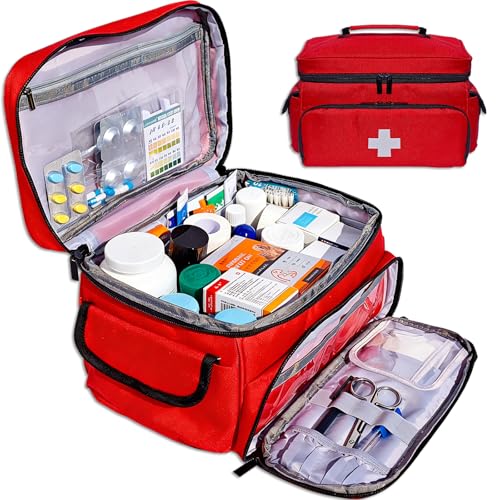 MiimGogo First Aid Bag Empty Small 12" x 9" x 7" Red