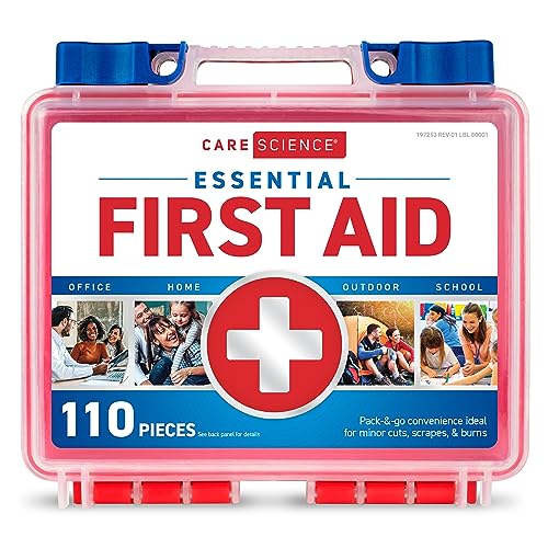 Care Science First Aid Kit, 110 Pieces | Professional Use for Travel,
