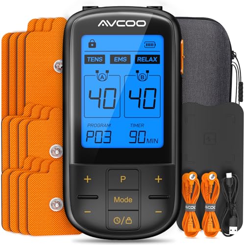 AVCOO 3-in-1 TENS Unit with EMS & Relax for Pain Relief, 32