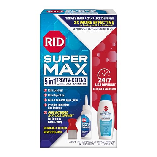 RID Super Max 5-in-1 Complete Lice Treatment Kit for Kids & Adults