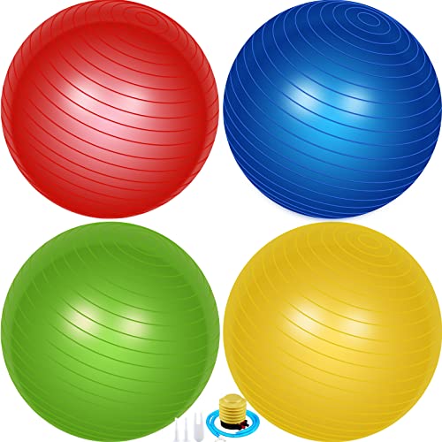 Leyndo 4 Pcs 26 Inch Yoga Exercise Ball Pilates, Bright Color |