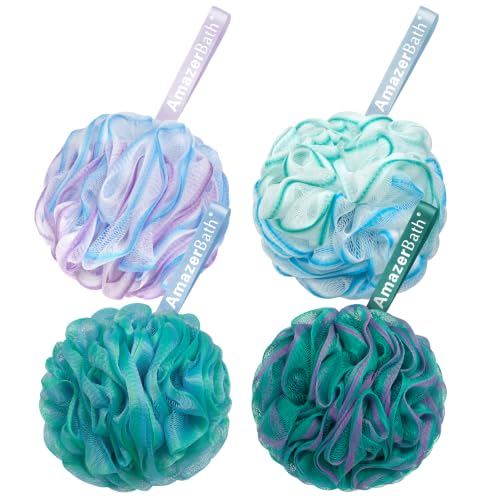 AmazerBath Loofah Sponge 75g/Piece, Exfoliating Bath Sponge Body Scrubber - Loofa Set